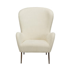 Glam Lounge Chair with footstool Bone White