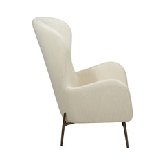 Glam Lounge Chair with footstool Bone White