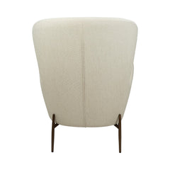 Glam Lounge Chair with footstool Bone White